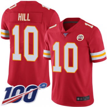 Kansas City Chiefs #10 Tyreek Hill Red Team Color Men's Stitched Football 100th Season Vapor Limited Jersey