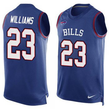 Men's Buffalo Bills #23 Aaron Williams Royal Blue Hot Pressing Player Name & Number Nike NFL Tank Top Jersey