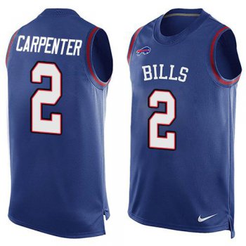 Men's Buffalo Bills #2 Dan Carpenter Royal Blue Hot Pressing Player Name & Number Nike NFL Tank Top Jersey