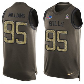 Men's Buffalo Bills #95 Kyle Williams Green Salute to Service Hot Pressing Player Name & Number Nike NFL Tank Top Jersey