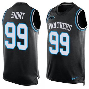 Men's Carolina Panthers #99 Kawann Short Black Hot Pressing Player Name & Number Nike NFL Tank Top Jersey