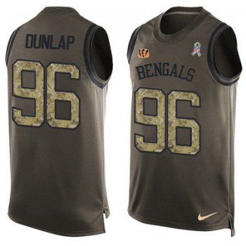 Men's Cincinnati Bengals #96 Carlos Dunlap Green Salute to Service Hot Pressing Player Name & Number Nike NFL Tank Top Jersey