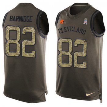 Men's Cleveland Browns #82 Gary Barnidge Green Salute to Service Hot Pressing Player Name & Number Nike NFL Tank Top Jersey