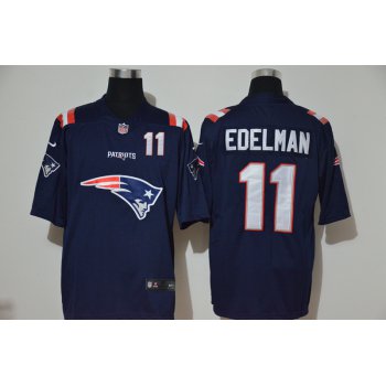 Men's New England Patriots #11 Julian Edelman Navy Blue 2020 Team Logo Number Vapor Untouchable Stitched NFL Nike Fashion Limited Jersey