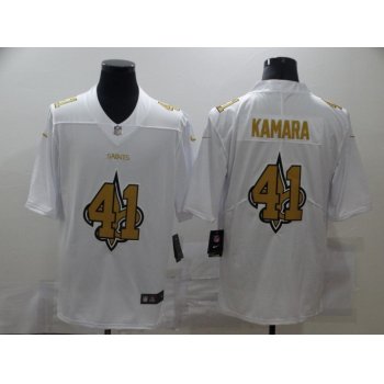 Men's New Orleans Saints #41 Alvin Kamara White 2020 Shadow Logo Vapor Untouchable Stitched NFL Nike Limited Jersey