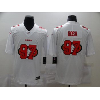 Men's San Francisco 49ers #97 Nick Bosa White 2020 Shadow Logo Vapor Untouchable Stitched NFL Nike Limited Jersey