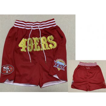 Men's San Francisco 49ers Red XXIX Super Bowl Patch Just Don Shorts