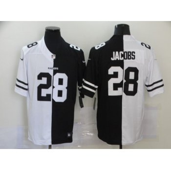Nike Raiders 28 Josh Jacobs Black And White Split Vapor Untouchable Limited Jersey