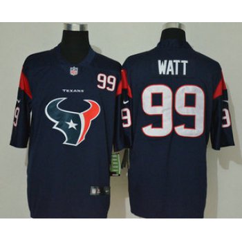 Men's Houston Texans #99 J.J. Watt Nav Blue 2020 NEW Team Logo Number Vapor Untouchable Stitched NFL Nike Limited Jersey