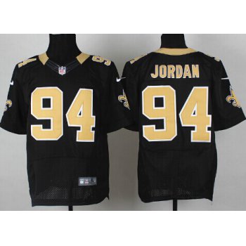 Nike New Orleans Saints #94 Cameron Jordan Black Elite Jersey