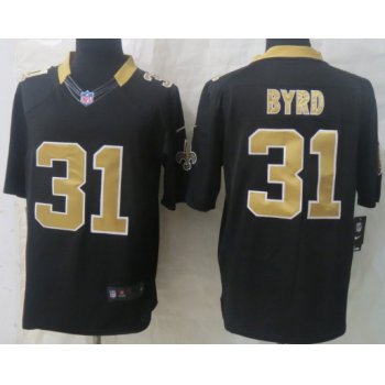 Nike New Orleans Saints #31 Jairus Byrd Black Limited Jersey