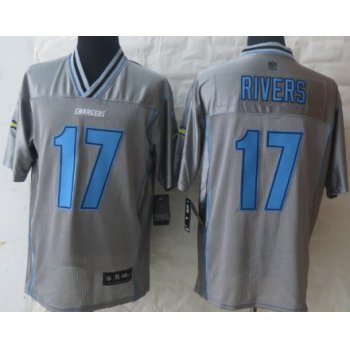 Nike San Diego Chargers #17 Philip Rivers 2013 Gray Vapor Elite Jersey