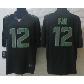 Nike Seattle Seahawks #12 Fan Black Impact Limited Jersey