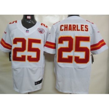 Nike Kansas City Chiefs #25 Jamaal Charles White Elite Jersey