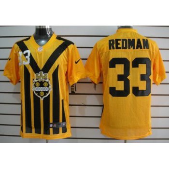 Nike Pittsburgh Steelers #33 Isaac Redman 1933 Yellow Throwback Jersey