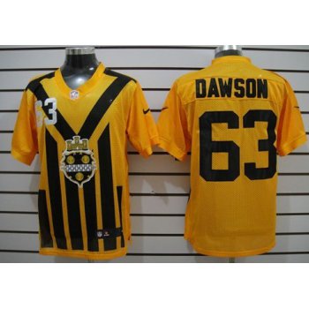 Nike Pittsburgh Steelers #63 Dermontti Dawson 1933 Yellow Throwback Jersey