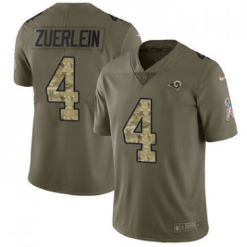 Nike Rams #4 Greg Zuerlein Olive Camo Men's Stitched NFL Limited 2017 Salute To Service Jersey