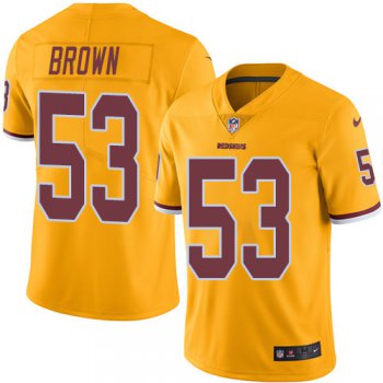 Nike Redskins #53 Zach Brown Gold Men's Stitched NFL Limited Rush Jersey