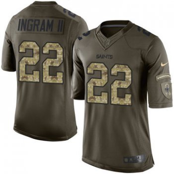 Nike Saints #22 Mark Ingram II Green Men's Stitched NFL Limited 2015 Salute To Service Jersey