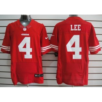 Nike San Francisco 49ers #4 Andy Lee Red Elite Jersey