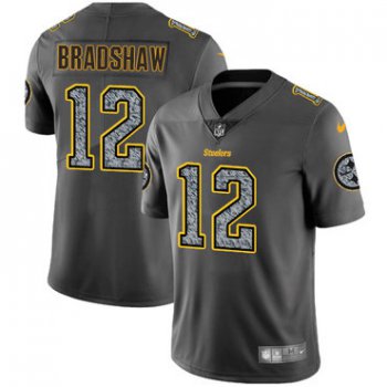 Nike Pittsburgh Steelers #12 Terry Bradshaw Gray Static Men's NFL Vapor Untouchable Game Jersey