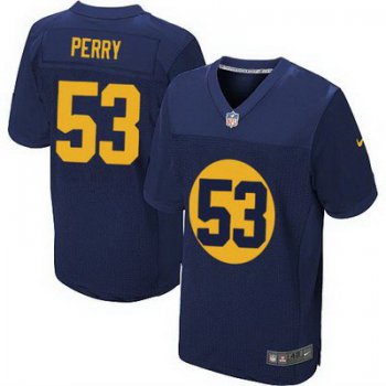 Men's Green Bay Packers #53 Nick Perry Navy Blue Alternate NFL Nike Elite Jersey