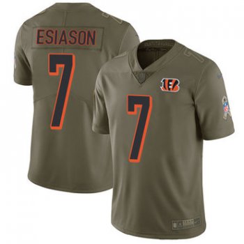Nike Cincinnati Bengals #7 Boomer Esiason Olive Men's Stitched NFL Limited 2017 Salute To Service Jersey