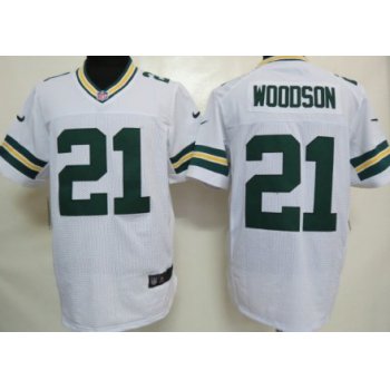 Nike Green Bay Packers #21 Charles Woodson White Elite Jersey