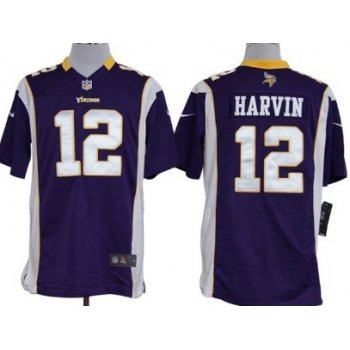 Nike Minnesota Vikings #12 Percy Harvin Purple Game Jersey