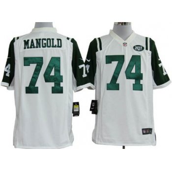 Nike New York Jets #74 Nick Mangold White Game Jersey