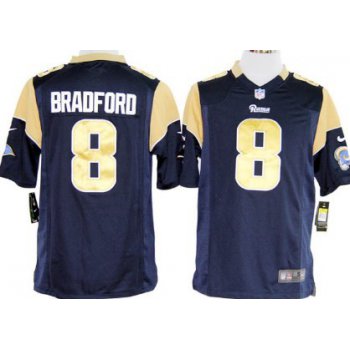 Nike St. Louis Rams #8 Sam Bradford Navy Blue Game Jersey