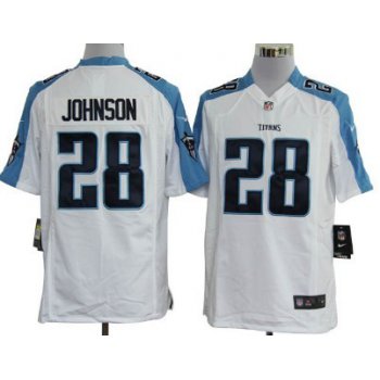 Nike Tennessee Titans #28 Chris Johnson White Game Jersey