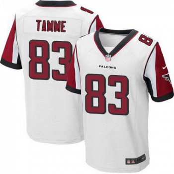 Men's Atlanta Falcons #83 Jacob Tamme White Road NFL Nike Elite Jersey