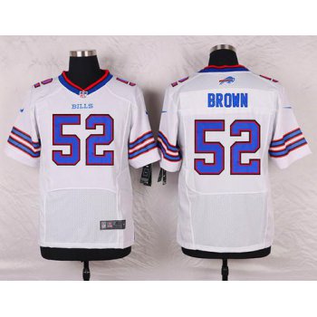 Men's Buffalo Bills #52 Preston Brown White Road NFL Nike Elite Jersey