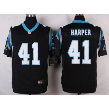 Men's Carolina Panthers #41 Roman Harper Black Team Color NFL Nike Elite Jersey