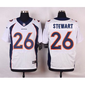 Men's Denver Broncos #26 Darian Stewart White Road NFL Nike Elite Jersey