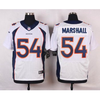 Men's Denver Broncos #54 Brandon Marshall White Road NFL Nike Elite Jersey