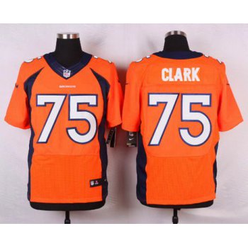 Men's Denver Broncos #75 Chris Clark Orange Team Color NFL Nike Elite Jersey