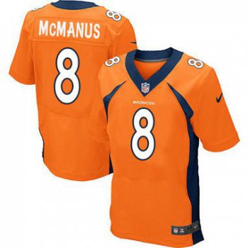 Men's Denver Broncos #8 Brandon McManus Orange Team Color NFL Nike Elite Jersey