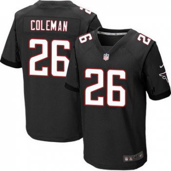 Men's Atlanta Falcons #26 Tevin Coleman Black Alternate NFL Nike Elite Jersey