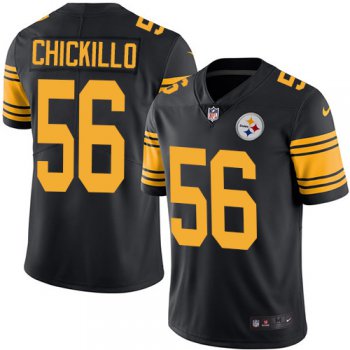 Men's Pittsburgh Steelers #56 Anthony Chickillo Black Nike NFL Rush Limited Vapor Untouchable Jersey