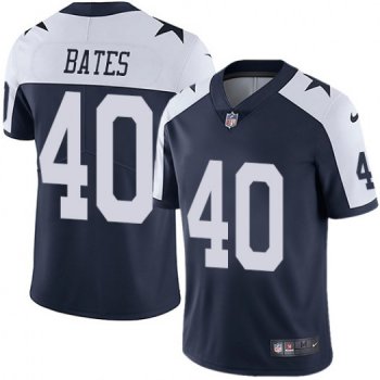 Men's Nike Dallas Cowboys #40 Bill Bates Navy Blue Vapor Untouchable Limited Throwback Alternate Jersey