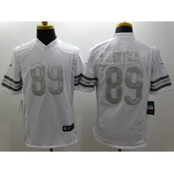 Nike Chicago Bears #89 Mike Ditka Platinum White Limited Jersey