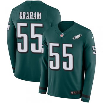 Nike Eagles 55 Brandon Graham Midnight Green Team Color Men's Stitched NFL Limited Therma Long Sleeve Jersey