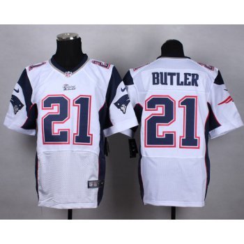 Nike New England Patriots #21 Malcolm Butler White Elite Jersey