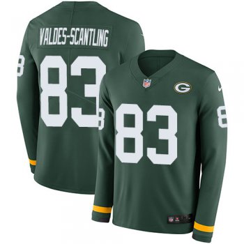 Nike Packers 83 Marquez Valdes-Scantling Green Team Color Men's Stitched NFL Limited Therma Long Sleeve Jersey