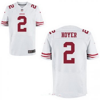 Men's San Francisco 49ers #2 Brian Hoyer White Road Stitched NFL Nike Elite Jersey