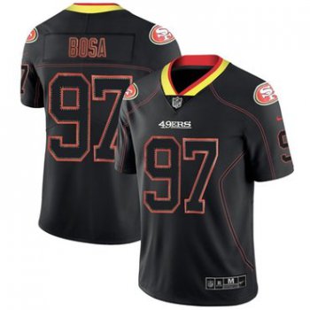 49ers #97 Nick Bosa Lights Out Black Men's Stitched Football Limited Rush Jersey