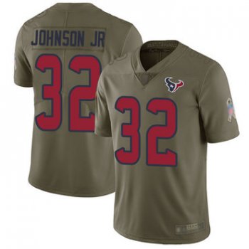 Texans #32 Lonnie Johnson Jr. Olive Men's Stitched Football Limited 2017 Salute To Service Jersey
