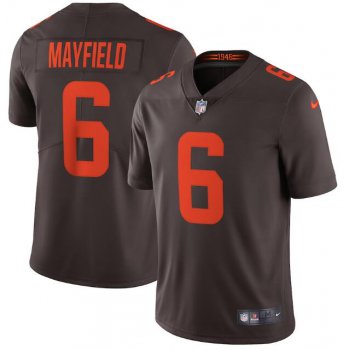Men's Cleveland Browns #6 Baker Mayfield Brown 2020 Alternate Vapor Untouchable Stitched NFL Nike Limited Jersey